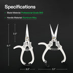 VIVOSUN Pruning Shears for Gardening, Q-Shaped Garden Scissors for Plants | Straight Precision Stainless Steel Blades, Comfort Ergonomic Grips, Ideal Snip for Deadheading, Trimming & Shaping Plants