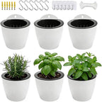 white hanging planter pots self watering vertical garden, main product view