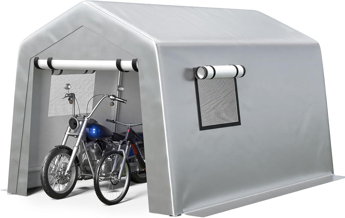 jocoevol 8x10 ft carport heavy duty tent with shown in use