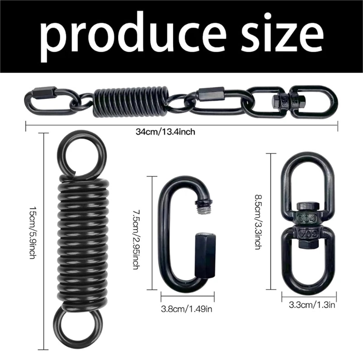 Hammock Chair Spring Upgrades 360 Rotating Spring With Carabiners Shock Absorption For Hammock Chair