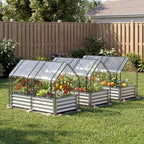 giantex 4x2x3 ft galvanized raised garden bed with shown in use