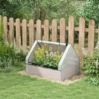 outsunny 4 x 3 x 1ft raised garden shown in use