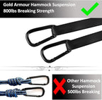 Gold Armour Camping Hammock - XL Double Hammock Portable Hammock Camping Accessories Gear for Outdoor Indoor with Tree Straps, USA Based Brand (Fuchsia and Pink)