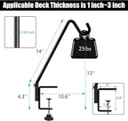FEED GARDEN 2 Pack 14 Inch Deck Hook, Deck Bird Feeder Hanger, Applicable Deck Thickness 1 Inch-3 Inch