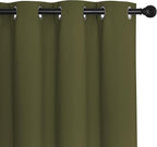NICETOWN Patio Door Curtain Sound Blocking, Bedroom Privacy Room Divider Curtain, Thermal Insulated Blackout Closet Sliding Door Shade (1 Panel, 100" Wide x 120" Long, Olive Green)
