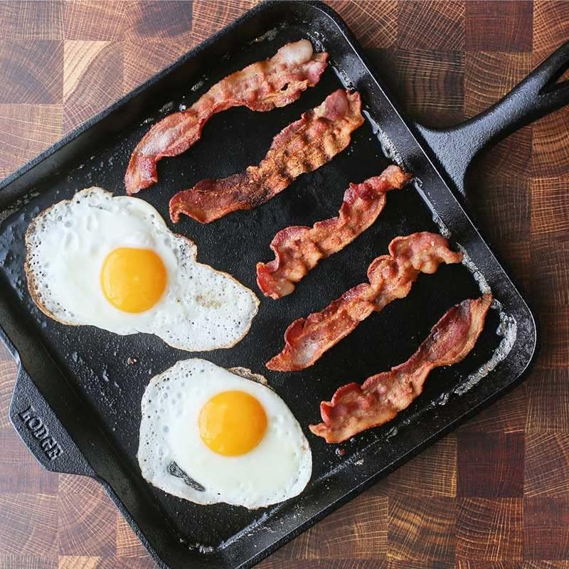 Lodge Seasoned Cast Iron Square Griddle - 11 Inches - Durable Pan - Cast Iron Cookware for Pancakes, Eggs, Bacon & Grilling Favorites (Pack of 3)