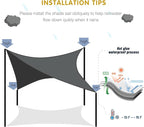 SUNNY GUARD Waterproof Sun Shade Sail 5'x6'x7.8' Charcoal Right Triangle UV Block Sunshade for Backyard Yard Deck Patio Garden Outdoor Activities and Facility(Customized)