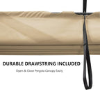 Pergola Shade Cover Replacement Canopy Top Compatible with 10 X 12 ft 6-Bar Pergola Frames - Beige (Canopy Size 116" W x 120" L, Canopy Top Only)