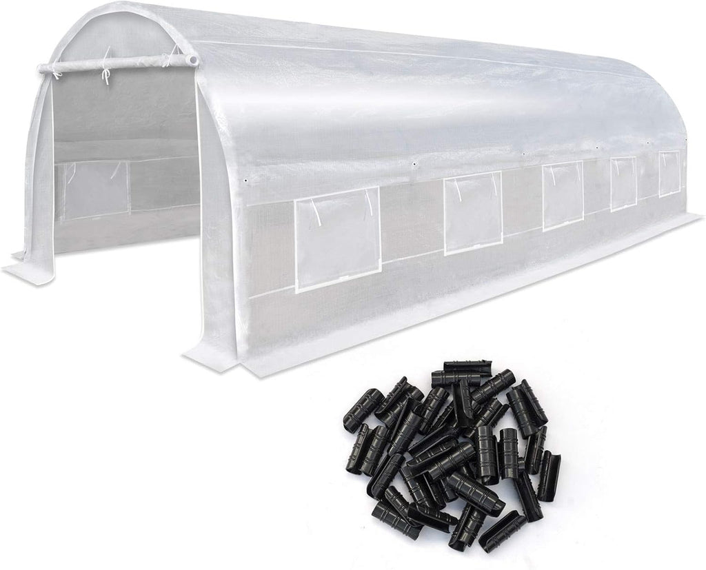 benefitusa greenhouse replacement cover half-transparent greenhouse cover (24.6'x10'x7'), main product view