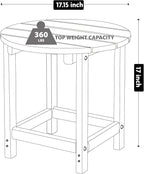 LZRS Round Adirondack Patio Side Table End Table, Outdoor Side Tables for Patio, Backyard,Pool, Indoor Companion, Easy Maintenance & Weather Resistant(Black)