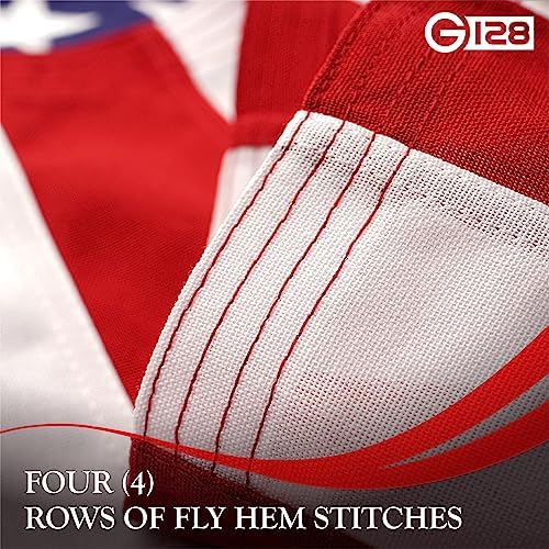 g128 6x10 ft american flag outdoor deluxe tearproof, side view
