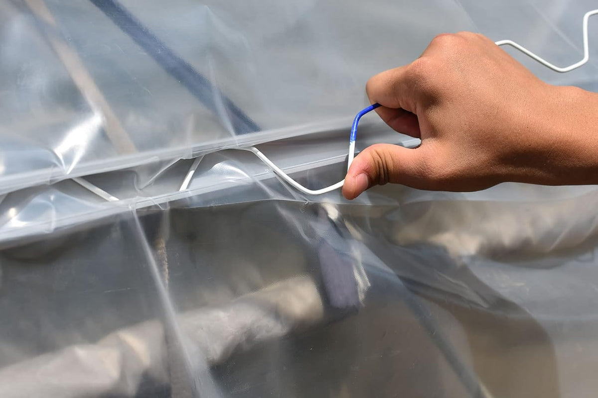 wiggle wire & lock channel for greenhouse shown in use