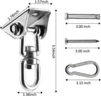 Hammock Hanging Kit, 1000 lb Capacity Heavy Duty 360° Rotate Swing Ultra Durable Hooks for Swing, Chair, Multiple Indoor Outdoor Gym