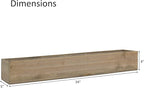 CYS EXCEL Rectangle Wood Planter Box with Removable Plastic Liner (H:4" Open:34"x5") | Multiple Size Choices Wood Rectangular Planter | Indoor Decorative Window Box