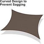 LOVE STORY Custom Size 10'x14' Brown Sun Shade Sail Rectangle UV Block Canopy Patio Sail Sunshades Fabric for Outdoor Garden Carport (We Make Custom Size)