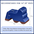 Kigeli 12 Pcs Resin Pot Feet for Outdoor Planters 3 Inch Long 1.5 Inch Tall Flower Handmade Elevator Plant Feet Frost Proof Lifter for 14-20 in Pot(Royal Blue)