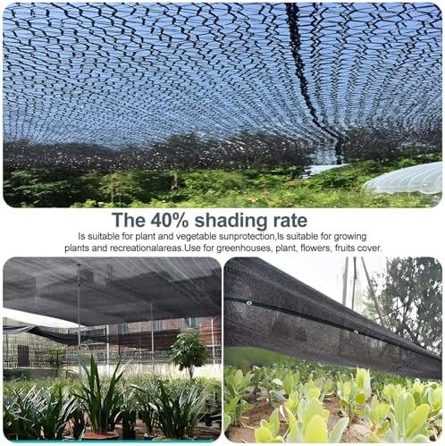 cliselda 6x50ft black shade cloth w/grommets for garden, close-up detail