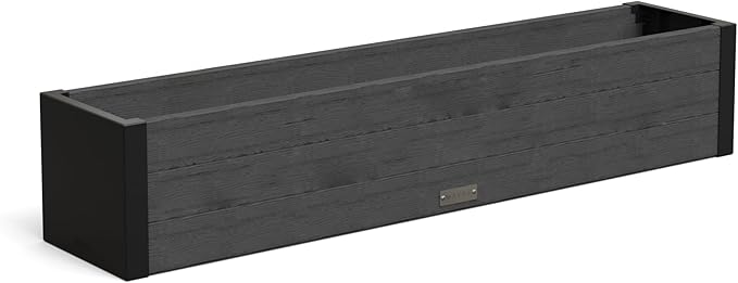 Mayne Vista 4ft Modern Window Box Planter with Panel Design and Drainage Hole
