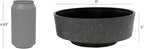 The HC Companies 8 Inch Round Plastic Succulent Capri Bowl 8"x8"x3" in Faux Concrete Color