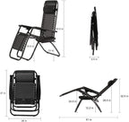 FDW Zero Gravity Chairs Set of 2 Black Lounge Patio Chairs Outdoor Yard Beach with Cup Holders, Black