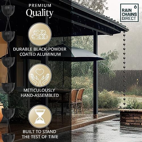rain chains direct - tulip rain chain, side view