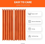 Waterproof Outdoor Curtain W84 x L84 - Grommet Top Sunlight Blocking Window Treatment Drapes Blackout Curtains for Home Bedroom Living Room Outdoor Patio Porch Gazebo (Orange, 2 Panels)