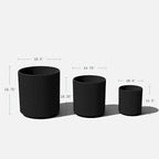 Veradek Demi Series Set of 3 Round Planters for Porch, Patio, Backyard | Durable Plastic-Stone Material | Modern Décor for Tall Plants, Flower