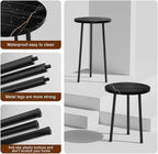 Plant Stand Indoor Tall: Corner Wood Plant Stand 2 Pack Mid Century Modern Decor - Small Round Plant Table for Indoor Plants - Outdoor Plant Holder for Patio Living Room Bathroom Office (Black Marble)