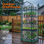 bstrip greenhouses for outdoors with base mat, pvc shown in use