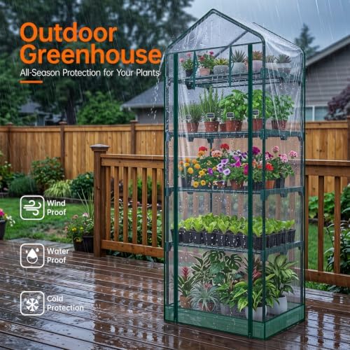bstrip greenhouses for outdoors with base mat, pvc shown in use