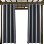 Waterproof Outdoor Curtain W52 x L84 - Grommet Top Sunlight Blocking Window Treatment Drapes Blackout Curtains for Home Bedroom Living Room Patio Porch Pergola Cabana Gazebo (2 Panels)