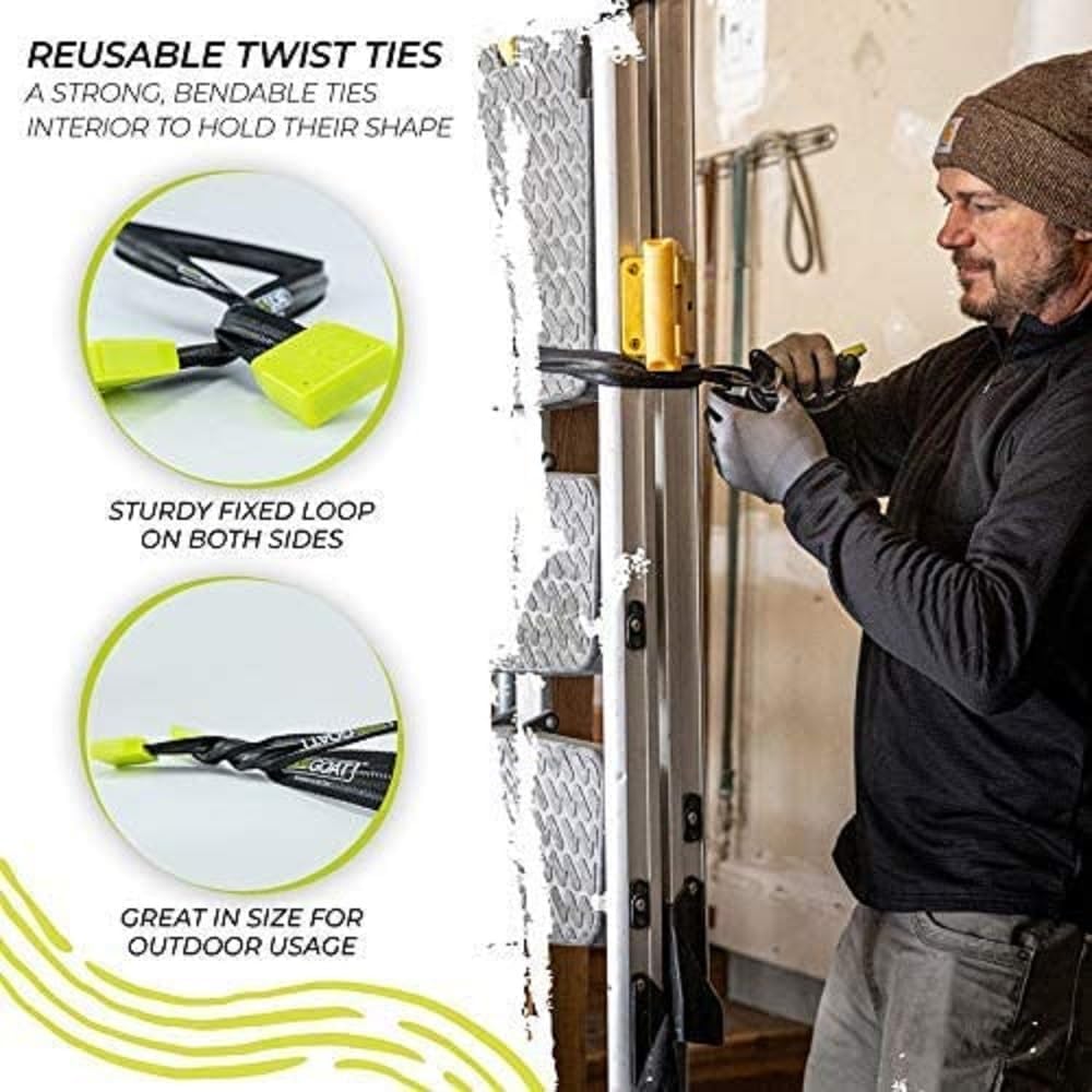 twisted goat industrial twist ties - heavy duty showing dimensions