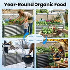 quictent large raised garden bed with cover 6x3x2, side view