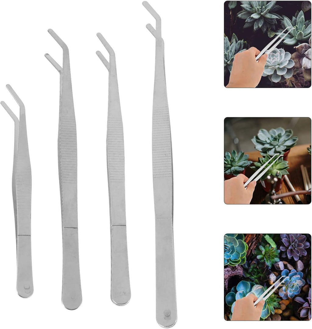 4pcs Gardening Tools Planting Tweezers Succulent Tool Kit Weed Puller for Garden