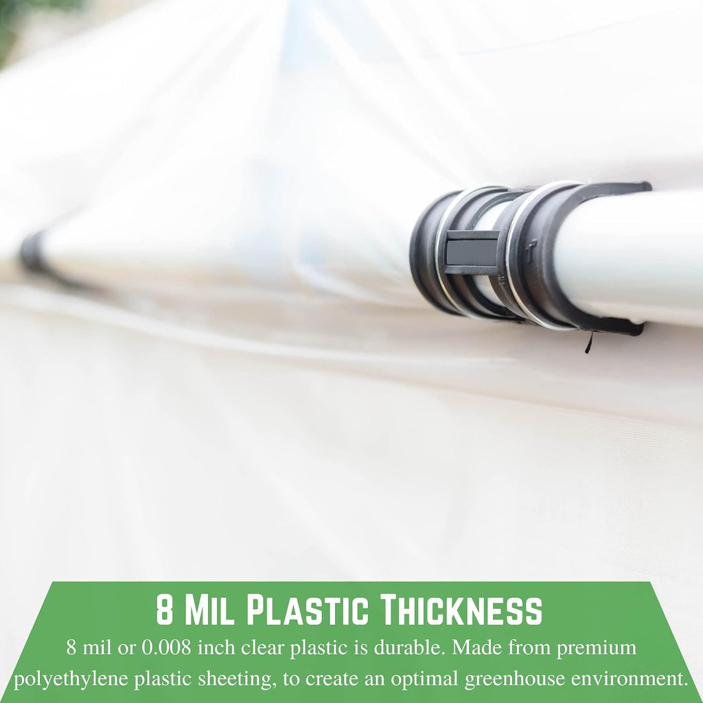 farm plastic supply - clear greenhouse plastic sheeting, side view