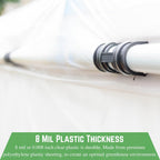 farm plastic supply - clear greenhouse plastic sheeting, side view