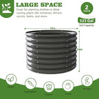 A ANLEOLIFE 6-Pack 6X3X2ft & 3x3x2ft Deep Root Galvanized Raised Garden Beds Outdoor for Planting Vegetables Flowers Herb, Quartz Grey