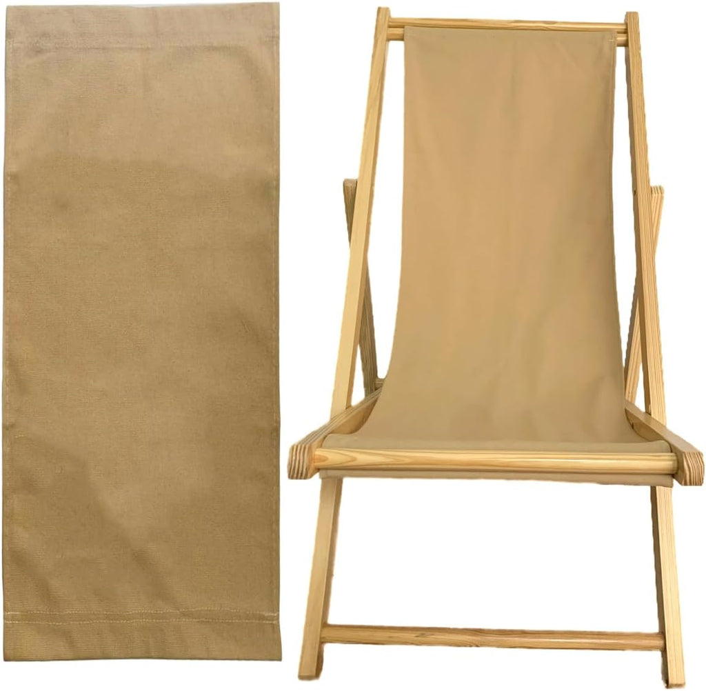 TBACW Chair Replacement Canvas, Beige, 47.24x17.32in, 220lbs Capacity-Only Cloth for Patio Lounge Beach Reclining Sling Chair | 47" x 17" Size, Beach Sling Fabric, Indoor Outdoor Use, No Wooden Frame Needed