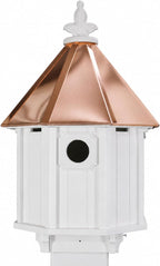 Bluebird Songbird Duplex Bird House, Copper Roof, Made in The USA (4" x 4" Mount)