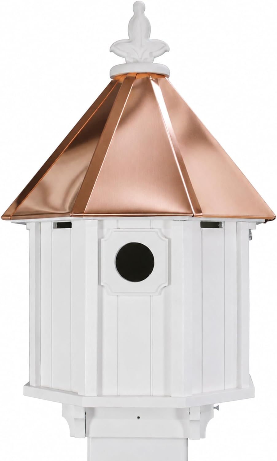 Bluebird Songbird Duplex Bird House, Copper Roof, Made in The USA (4" x 4" Mount)