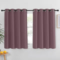NICETOWN Blackout Small Window Curtain 54 inches Length - Thermal Insulated Solid Grommet Sound & Light Reducing Room Darkening Drape for Kitchen/Nursery, Dry Rose (1 Panel, W52 x L54)