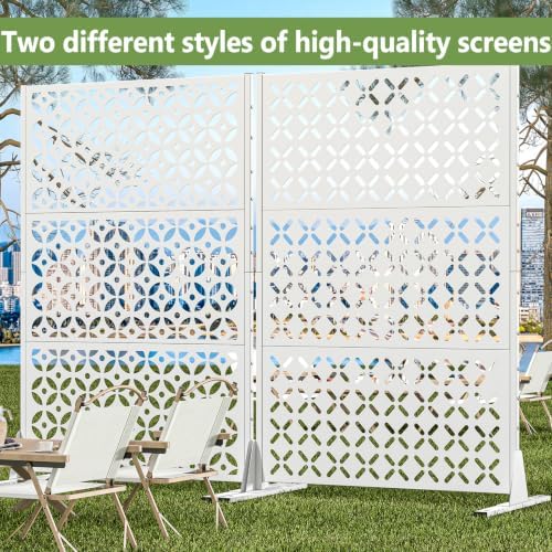 metal outdoor privacy fence 72" h×45.7" w balcony on a desk or shelf