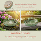 Ceramic Bird Bath for Outside on Ground，Heavy Duty Bird Feeders,Birdbath for Outdoors, Green Bird Baths Bowl for Garden,Table Deck, Balcony, Lawn (Bowl Only)