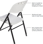 Amazon Basics Sturdy Foldable Plastic Chair, Portable, 350-Pound Capacity, White, 6-Pack