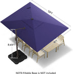 9x12 ft cantilever patio umbrella, large rectangular offset, close-up detail
