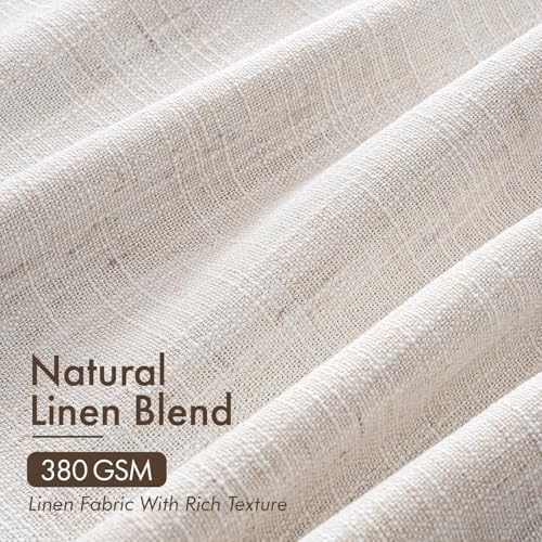 miulee 4 panels pinch pleated linen curtains 108, close-up detail