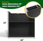 Black Steel Planter Box for Outdoor Plants 24" x 10" x 24" Metal Rectangular Outdoor Planter Box All-Weather Use with Drainage Holes for Patio,Porch,Garden (Black, 24 * 10 * 24)