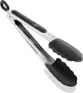 Leifheit Stainless Steel Grill & Kitchen Tongs with Silicone Covers, Silver, Black, 28.5cm x 4.2cm, 1pc