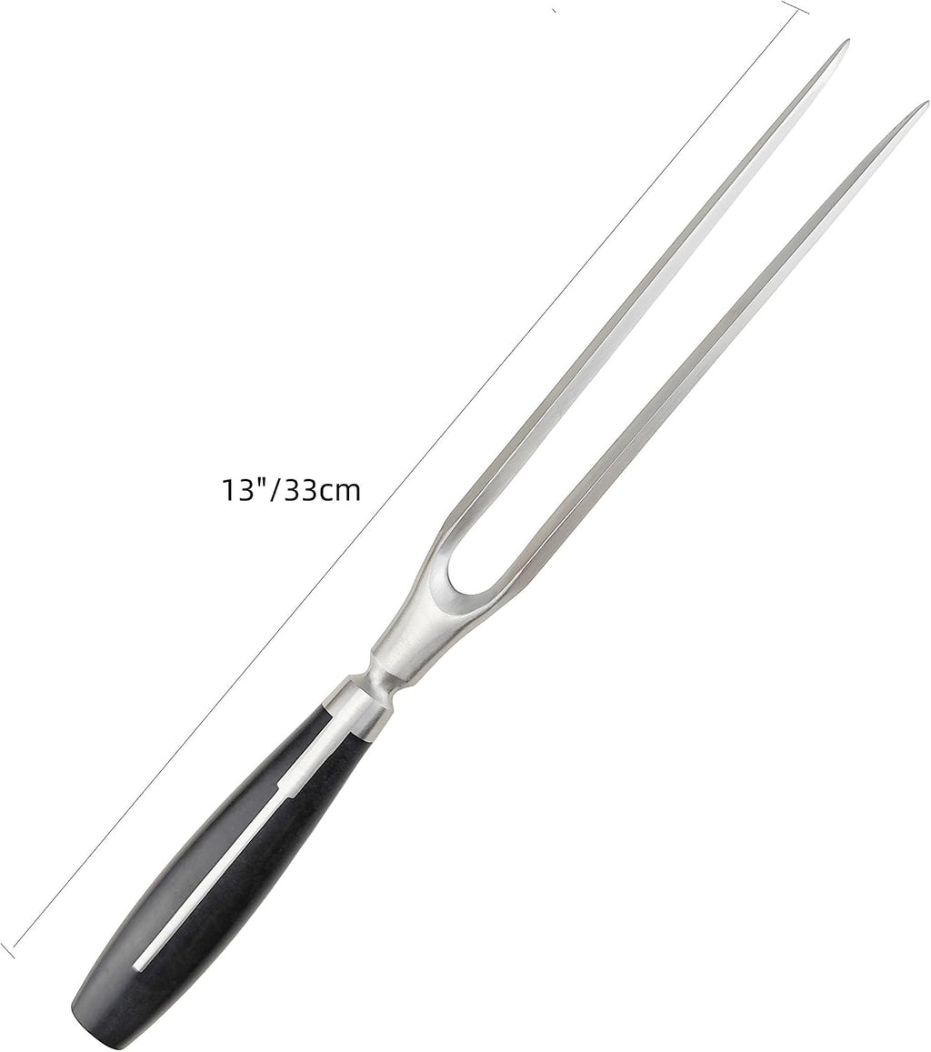 Carving Fork, Meat Fork, 13 Inch Cooking Fork, Heavy Duty Stainless Steel BBQ Fork, Long Metal Chef Pro Kitchen Forks for Barbecue, Serving, Cooking, Grilling, Roasting