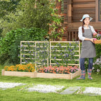 costway raised garden bed with 2 planter boxes shown in use